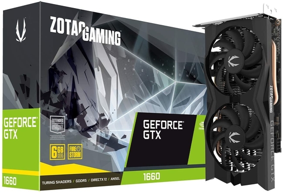 การ์ดแสดงผลการขุด 192Bit ZOTAC Gaming GeForce GTX 1660 6GB GDDR5 กราฟิกการ์ด