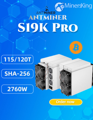 Bitmain S19k Pro BTC Asic Miner 115th/S เครื่อง Bitcoin Asic