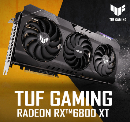 ประสิทธิภาพสูง Rx 6800xt การ์ดจอ การขุด Rig 16gb 256 บิตกราฟิกการ์ด